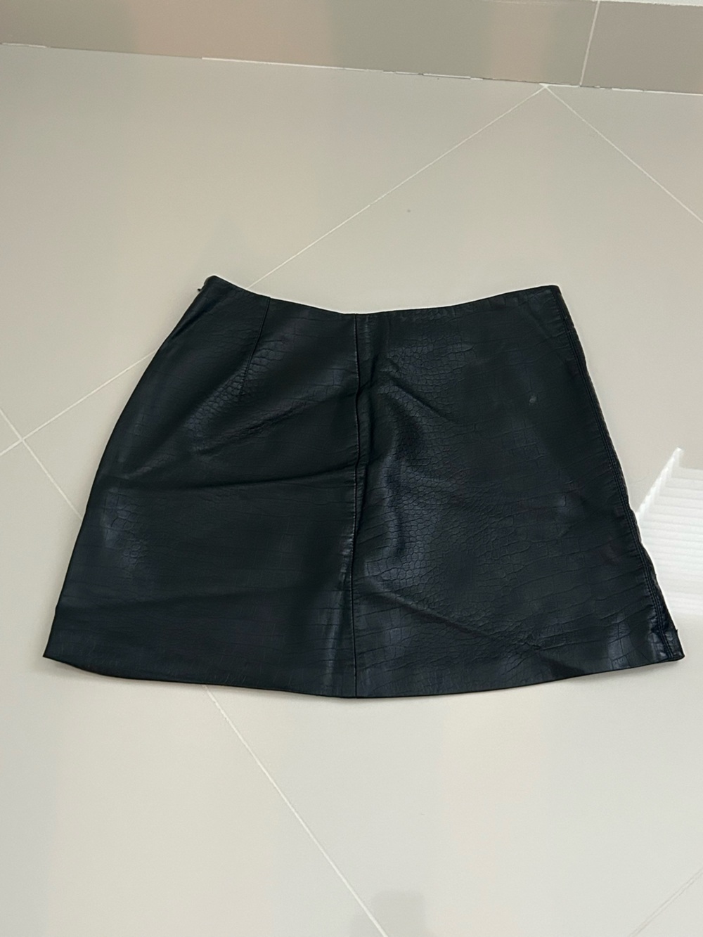 Mango Black Faux Leather Mini Skirt
